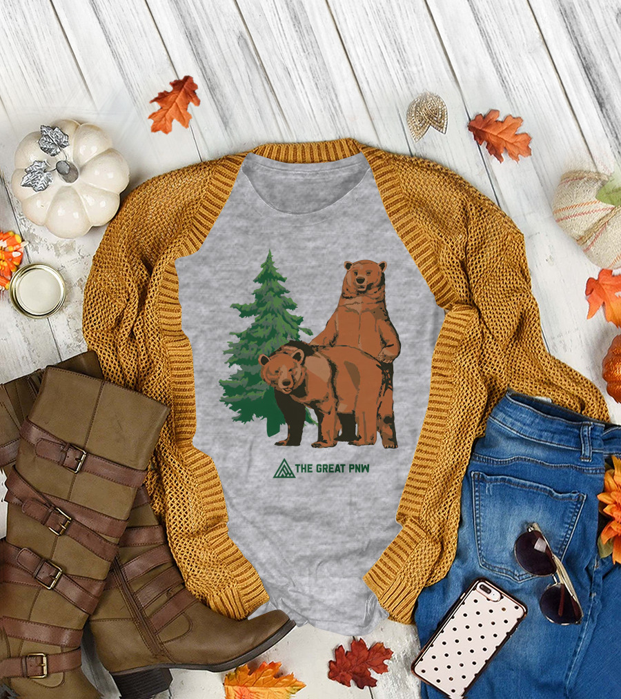 The Great PNW Bears and Pine Forest T-Shirt