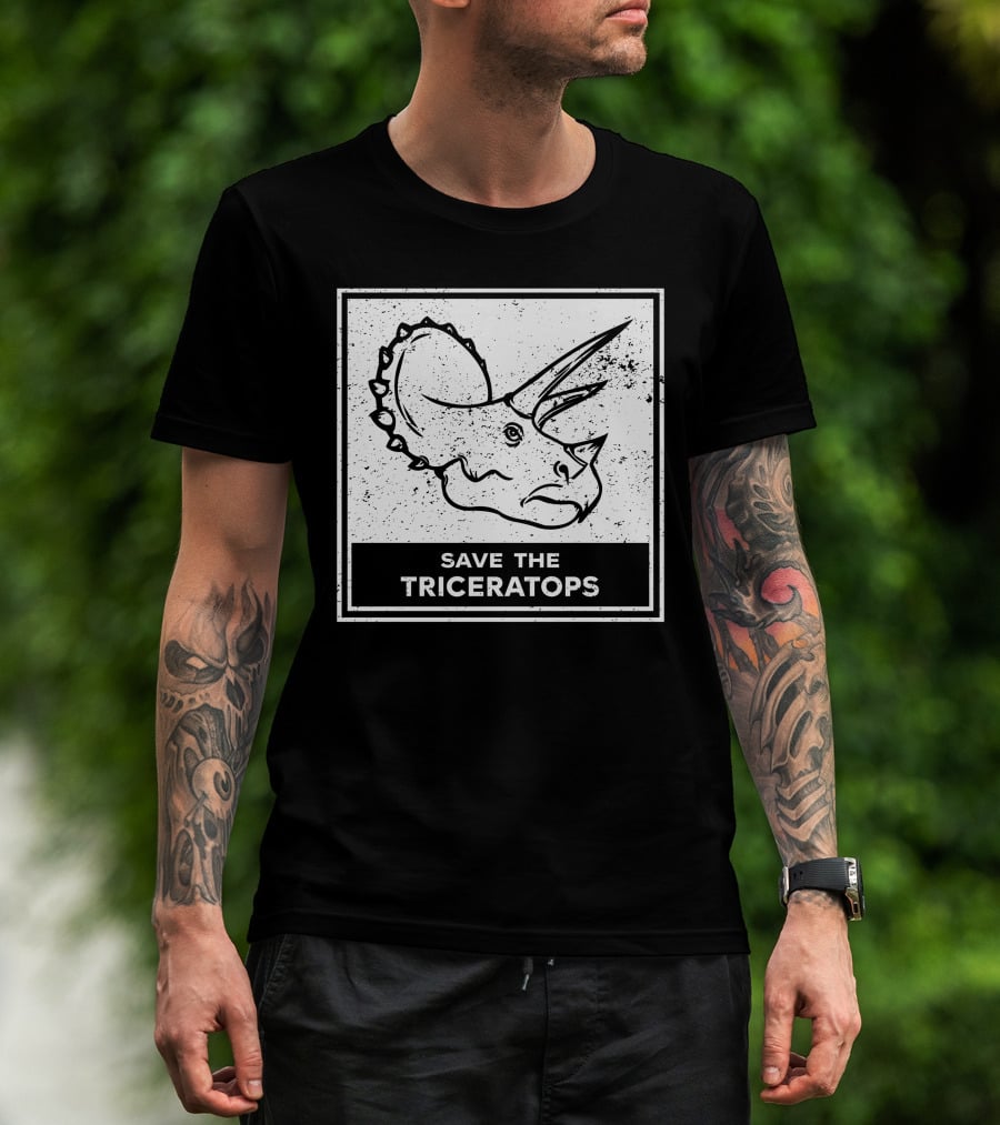 Save The Triceratops Dinosaur Awareness T-Shirt