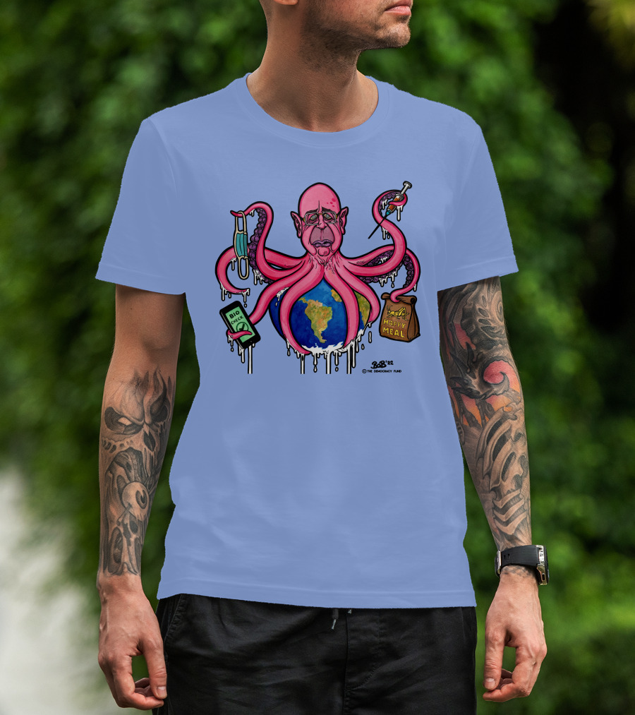 Schwabtopus Earth Bio Check Mask Happy Meal Dripping Syringe T-Shirt