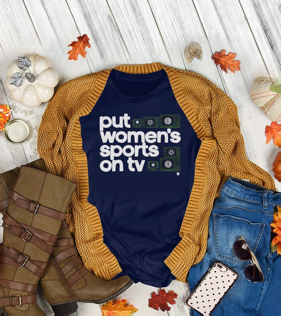 Put Women's Sports On TV Vintage Television T-Shirt