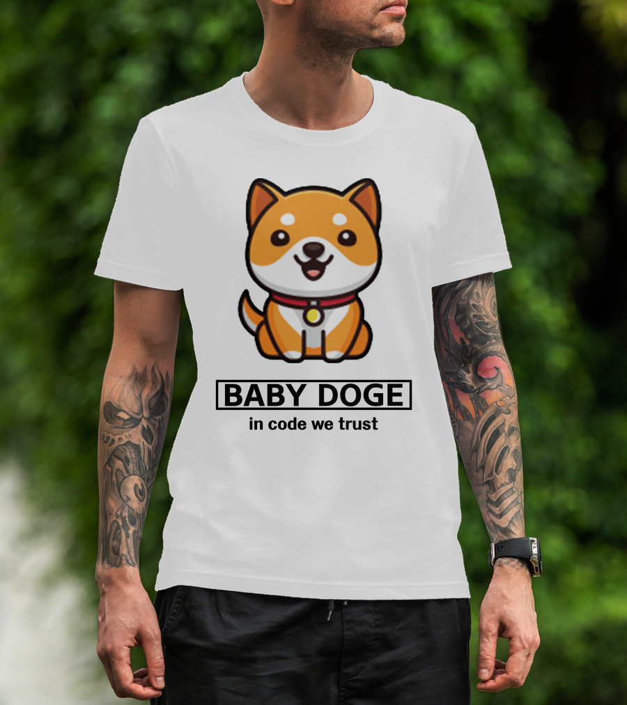 Baby Doge In Code We Trust Kawaii Shiba Inu Puppy T-Shirt