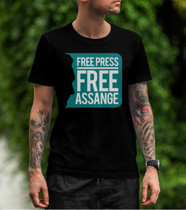 Free Press Free Assange Silhouette Campaign T-Shirt