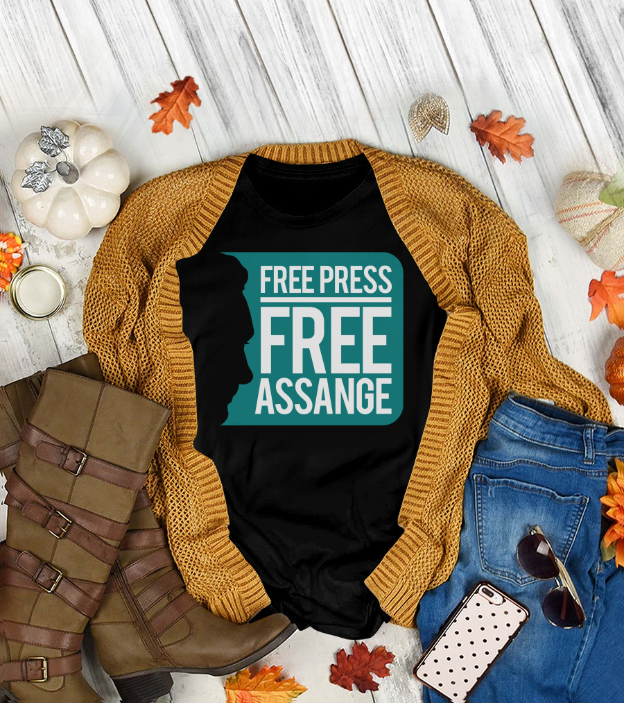 Free Press Free Assange Silhouette Campaign T-Shirt