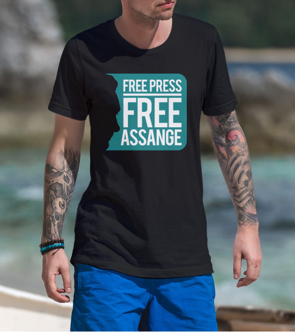 Free Press Free Assange Silhouette Campaign T-Shirt