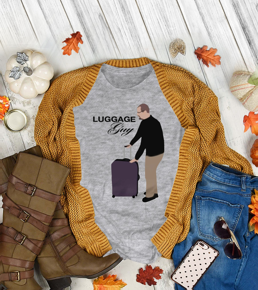 Luggage Guy Barstool Icon with Rolling Suitcase T-Shirt