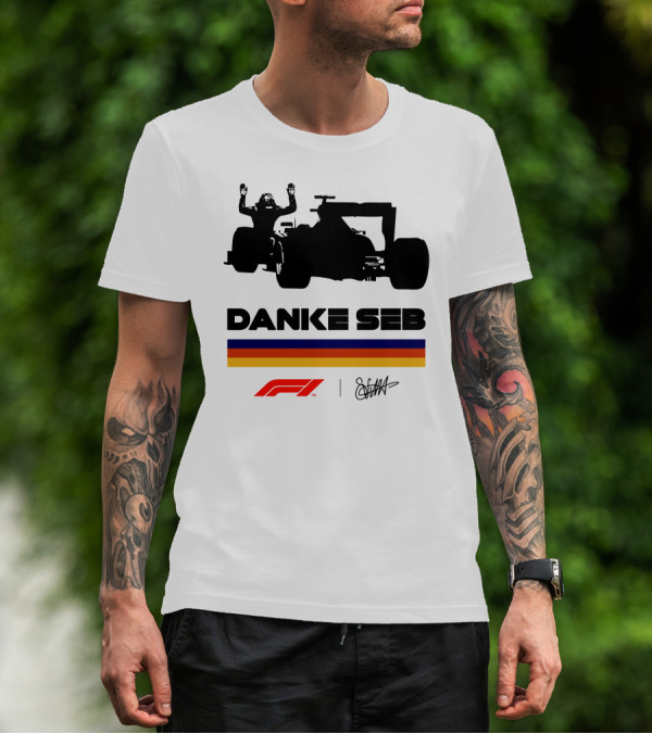 Autosport Sebastian Vettel Danke Seb F1 Silhouette Champion T-Shirt