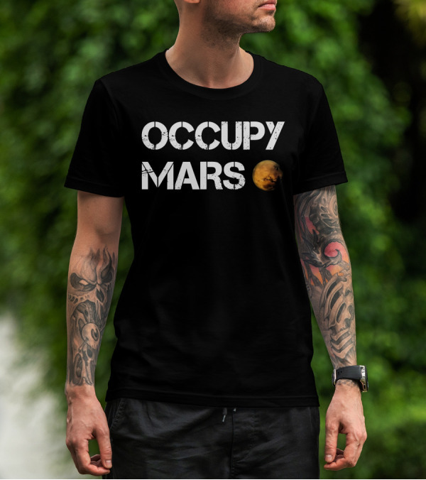 Occupy Mars Shirt Worn By Elon Musk Featuring Mars Image T-Shirt