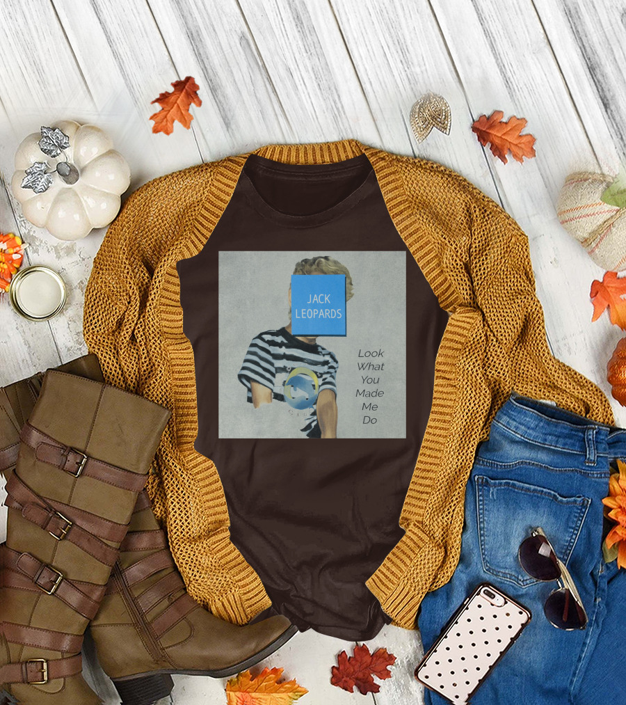 Jack Leopards Look What You Made Me Do Striped Shirt Blue Square T-Shirt