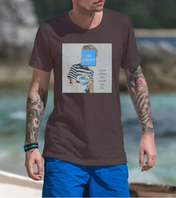 Jack Leopards Look What You Made Me Do Striped Shirt Blue Square T-Shirt