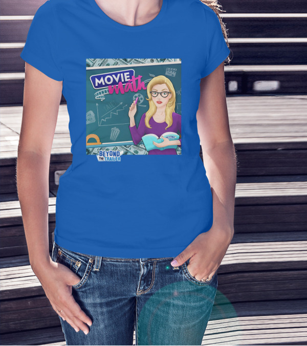 Beyond The Trailer Movie Math Insights With Blonde Woman Holding Book And Remote T-Shirt