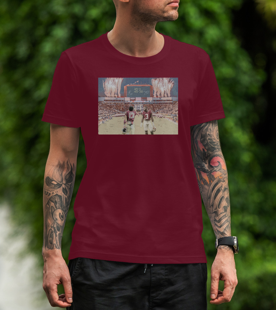Treybenson3 State Champs 15-3 45-38 Collab Wht T-Shirt