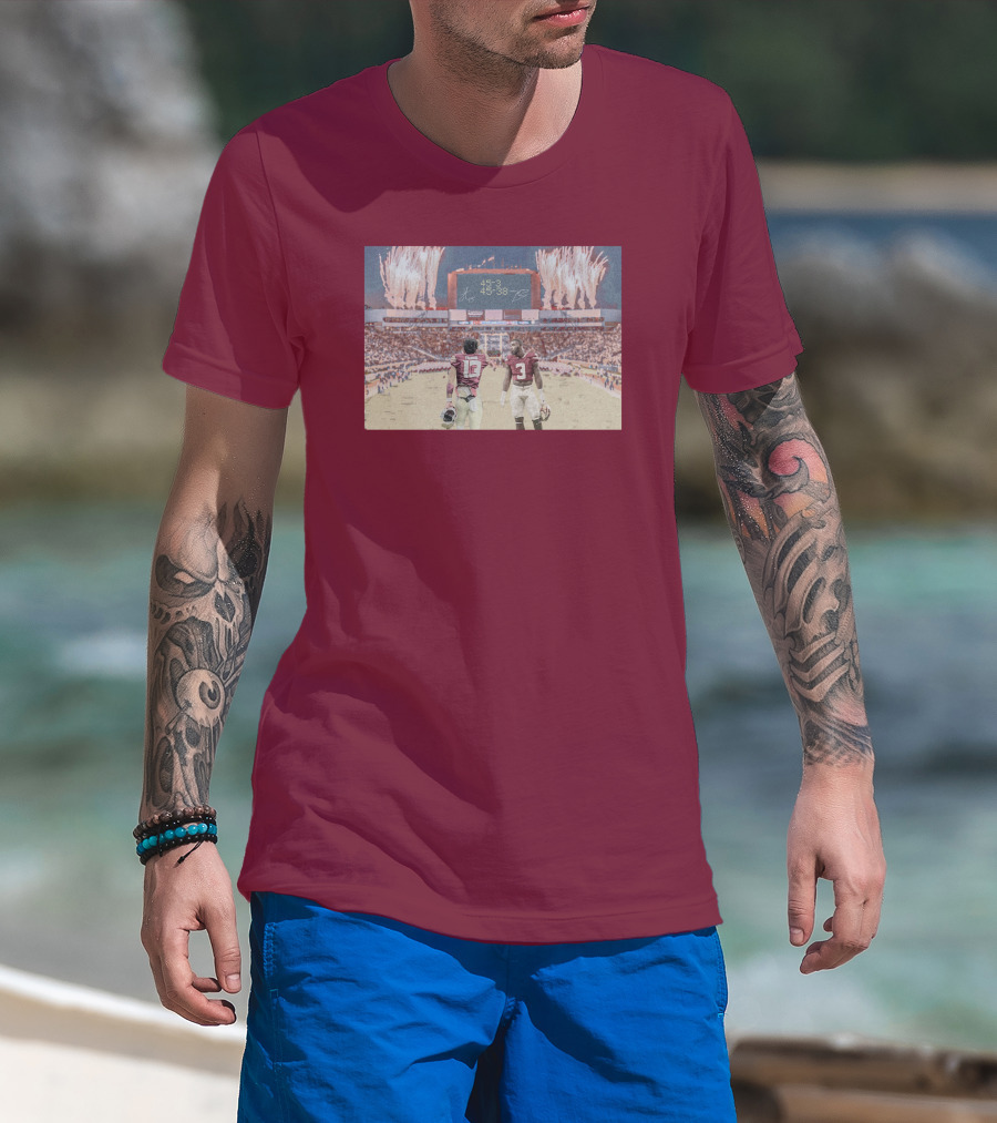 Treybenson3 State Champs 15-3 45-38 Collab Wht T-Shirt
