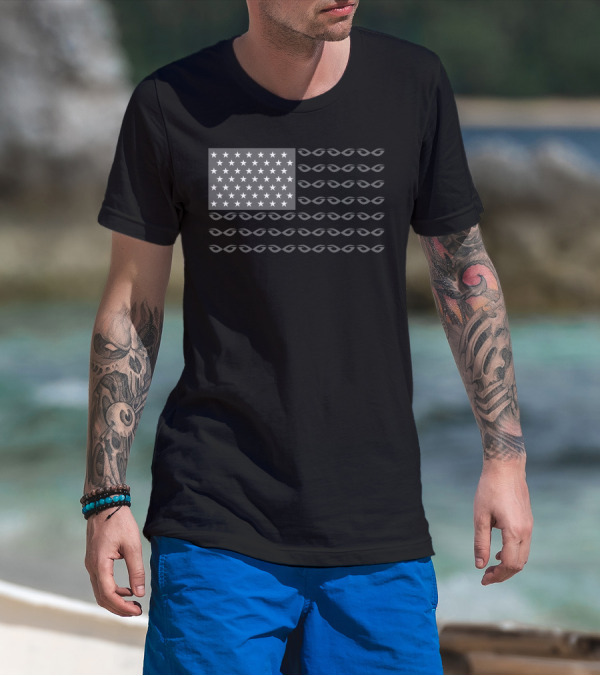 Geeks + Gamers American Flag Nerd Culture Symbol T-Shirt
