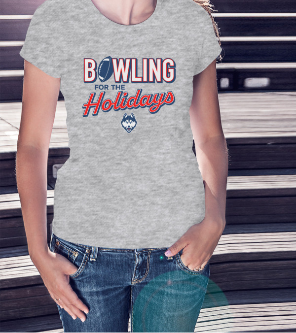 Uconn Huskies Bowling For The Holidays Football T-Shirt