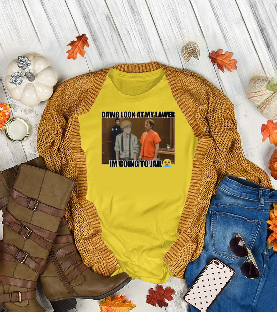 Dawg Look At My Lawer I'm Going To Jail Emoji Anime Character Courtroom T-Shirt
