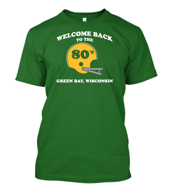 CheeseheadTV Green Bay Wisconsin Welcome Back To The 80's Football Helmet T-Shirt