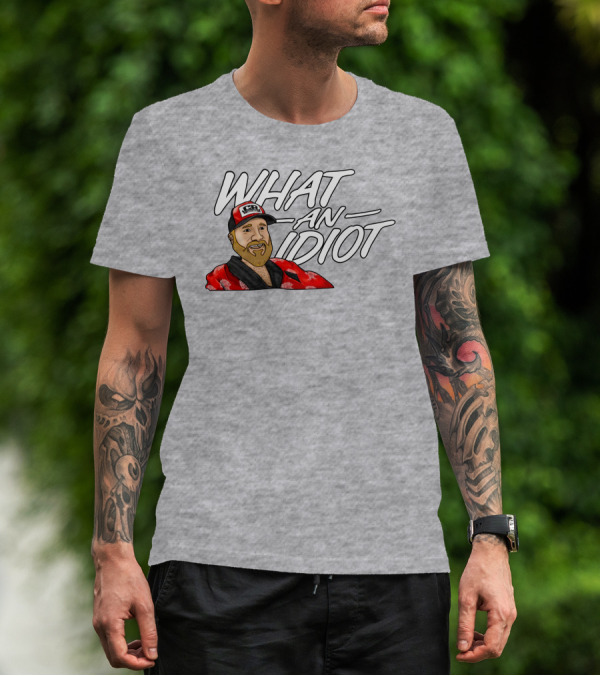Couch Racer Who Says What An Idiot With Bearded Guy In Cap T-Shirt