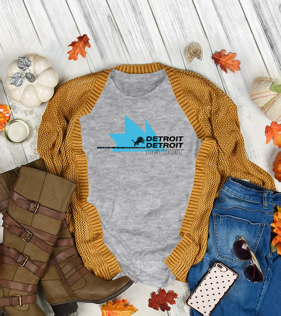 Detroit Detroit Detroit Lions Football Blue Triangles T-Shirt