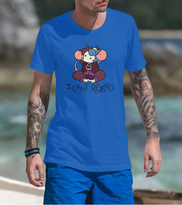 Willowmvp Merch I Can't Reead Mouse Character With Hooded Cloak T-Shirt