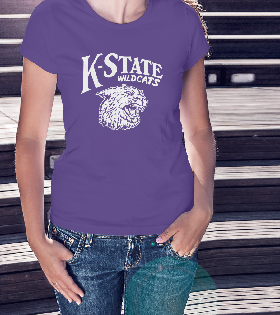 Charlie Hustle K-State Wildcats Vintage Purple Mascot T-Shirt