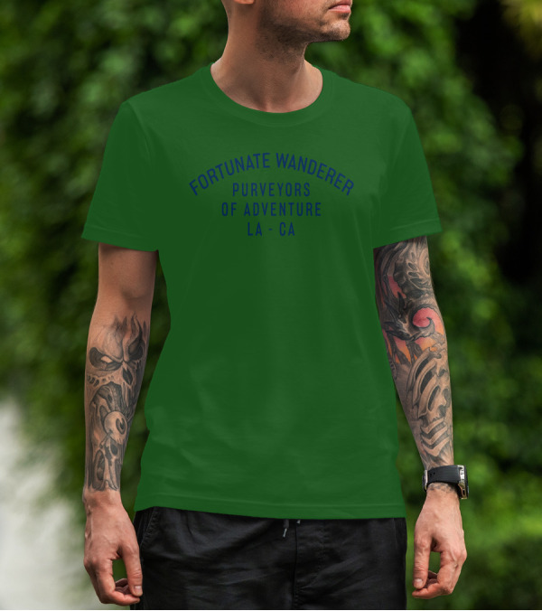 Fortunate Wanderer Purveyors Of Adventure LA CA Wanderlust T-Shirt