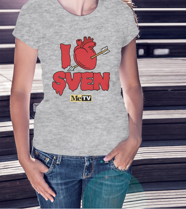 MeTV Store I Heart Sven With Anatomical Heart And Arrow T-Shirt