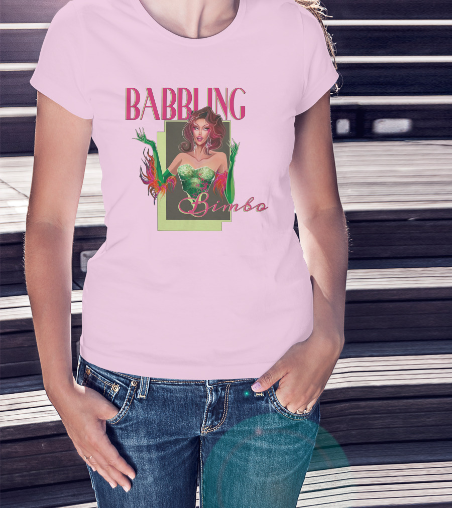 Voss Events Merch Jasmine Kennedie Babbling Bimbo Green Glamour Dress T-Shirt
