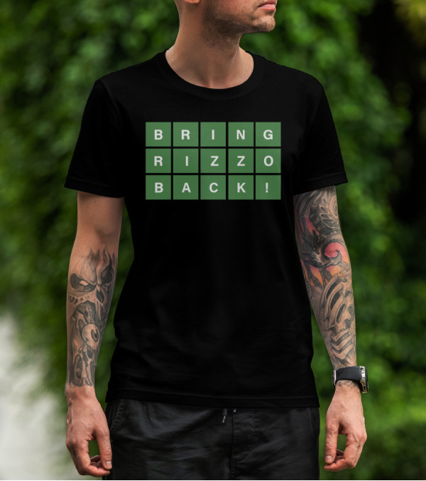 Obvious Merch Wordle Bring Rizzo Back Green Letter Tiles T-Shirt