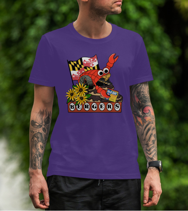 Maryland Flag Crab Bergers Old Bay Seasoning Flowers T-Shirt