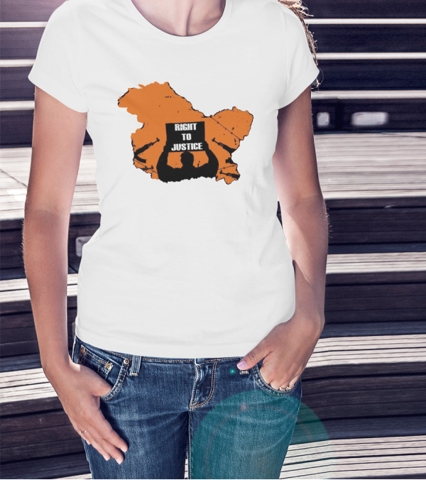 Vivek Ranjan Agnihotri Right To Justice Silhouette With Orange Map Background T-Shirt
