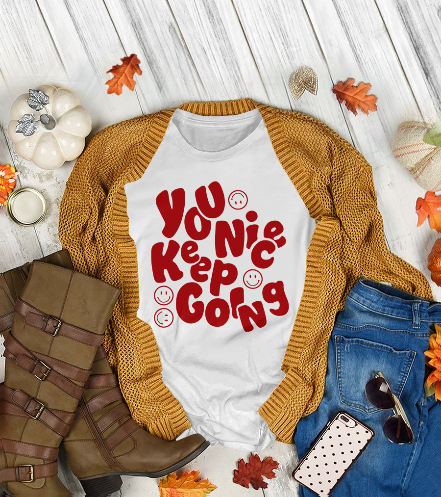 JM1013 You Nice Keep Going Red Smiley Face T-Shirt