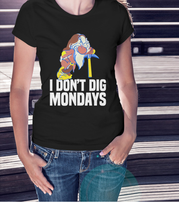 Grumpy I Don’t Dig Mondays Dwarf With Pickaxe T-Shirt