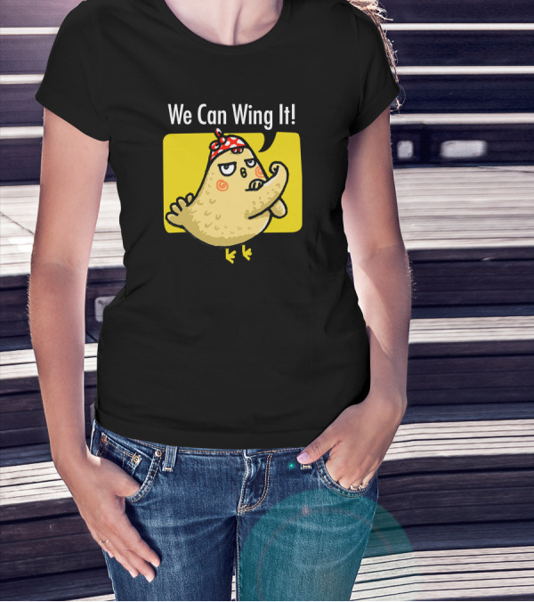 We Can Wing It Strong Chicken Flexing With Bandana T-Shirt