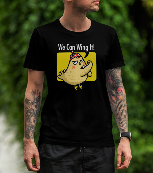 We Can Wing It Strong Chicken Flexing With Bandana T-Shirt