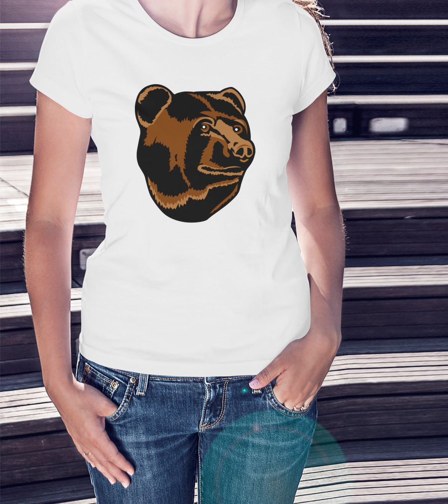 Boston Bruins Logo Bear Head T-Shirt