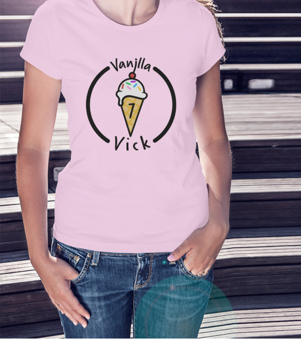 Vanilla Vick Ice Cream Cone No Border T-Shirt