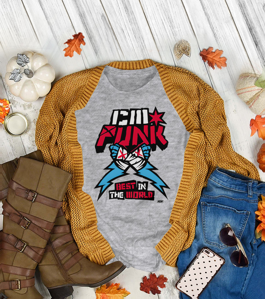 CM Punk AEW Best in the World Supercharged Ringer T-Shirt