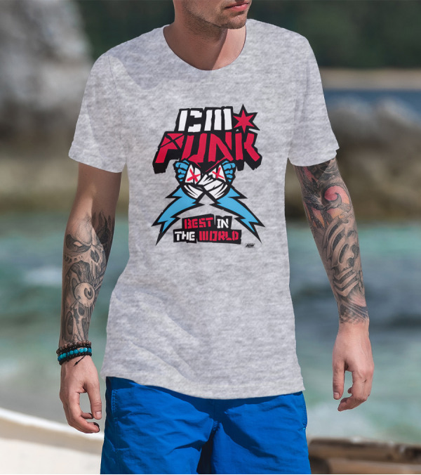 CM Punk AEW Best In The World Supercharged Ringer T-Shirt