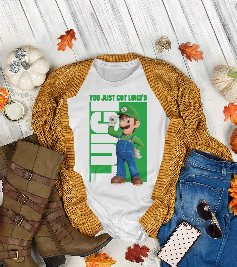 You Just Got Luigi'd Luigi Green Overalls L Hat Gaming Character T-Shirt