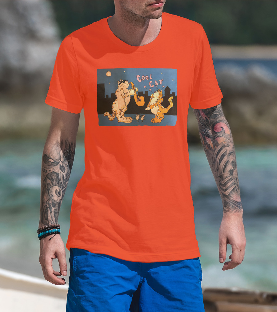 Cool Cat Night Jazz With Playful Felines And Spectators T-Shirt