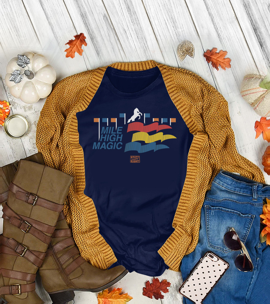 State Thirty Eight Mile High Magic Horse and Flag Elements T-Shirt
