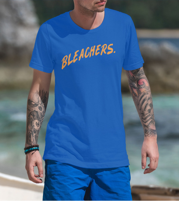 Bleachers Bold Arch Text On Blue T-Shirt
