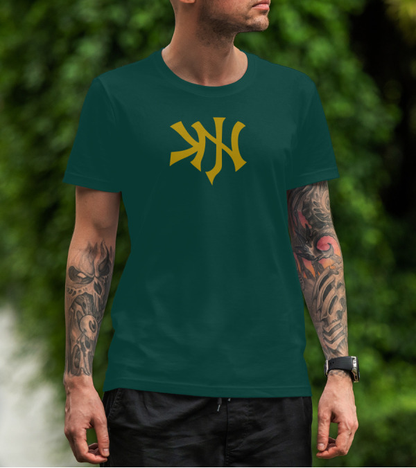 Knj Fanjoy Yankees Logo Green Gold T-Shirt