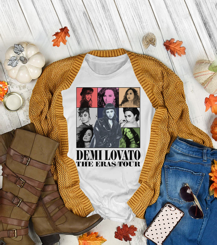 DEMI LOVATO THE ERAS TOUR Nine Portrait Collage T-Shirt