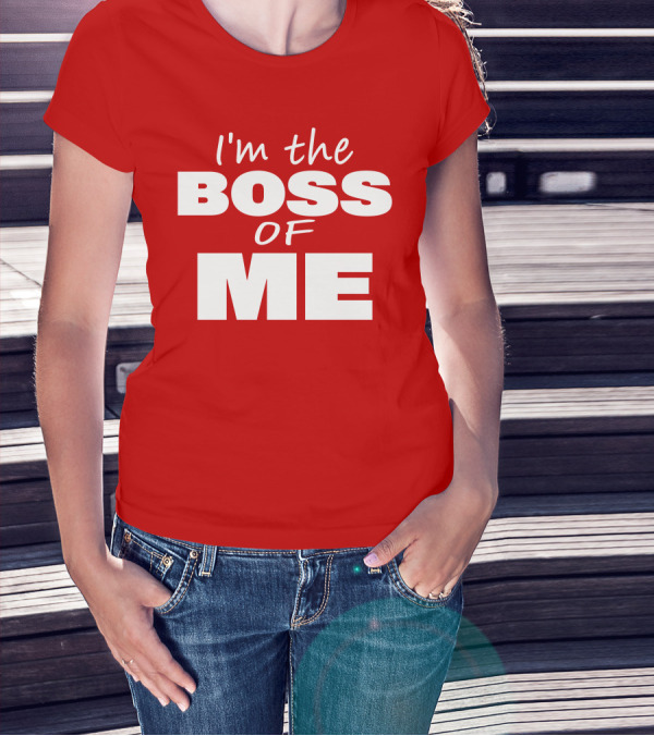 Texas Paul Schroder I'M The Boss Of Me Bold Red T-Shirt