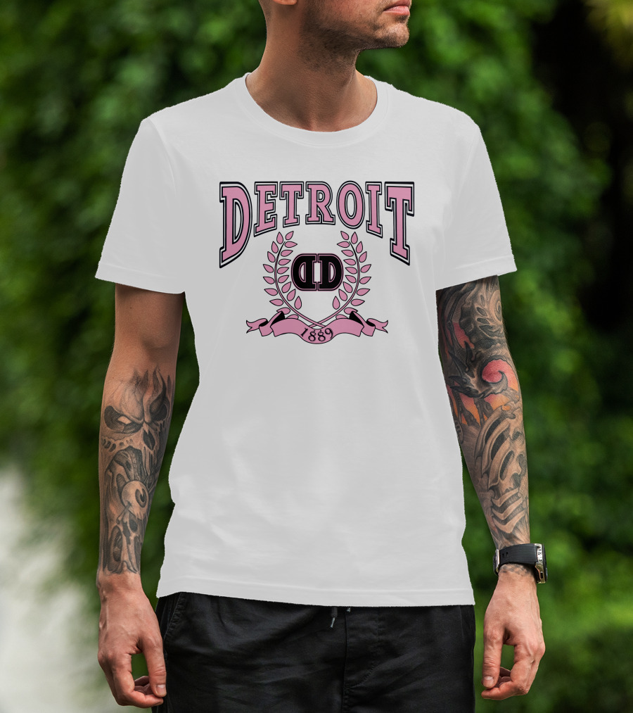 Detroit 1889 Pink Crest DD Laurel T-Shirt