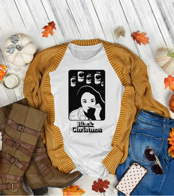 Black Christmas Woman With Multiple Eye Gaze T-Shirt