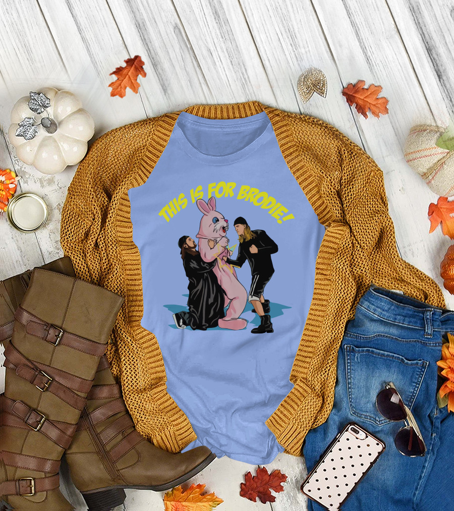 Kevin Smith This Is For Brodie Jay and Silent Bob Pink Bunny Drawing T-Shirt