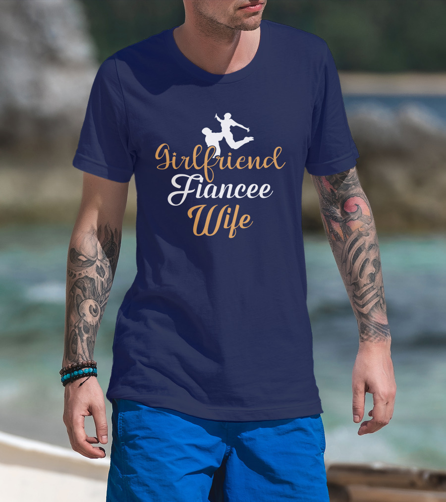 Girlfriend Fiancee Wife Engagement Proposal Silhouette Jump T-Shirt