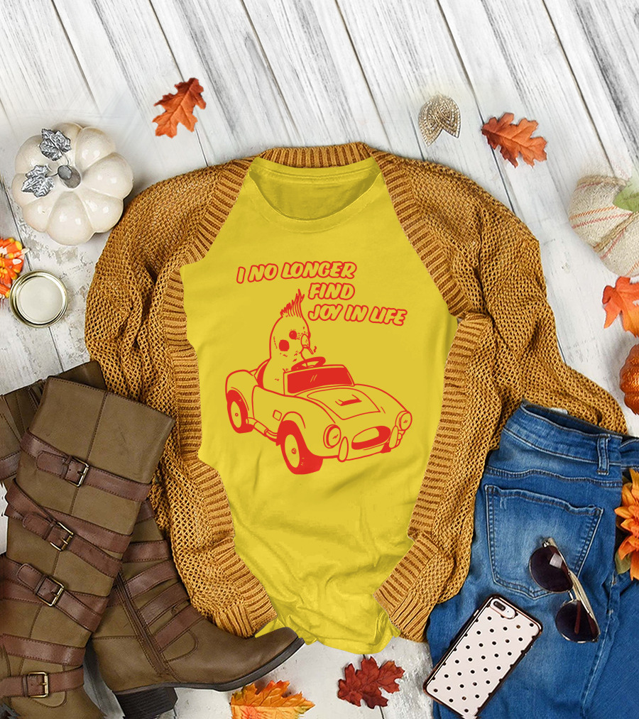 I No Longer Find Joy In Life with Driving Bird in Car T-Shirt
